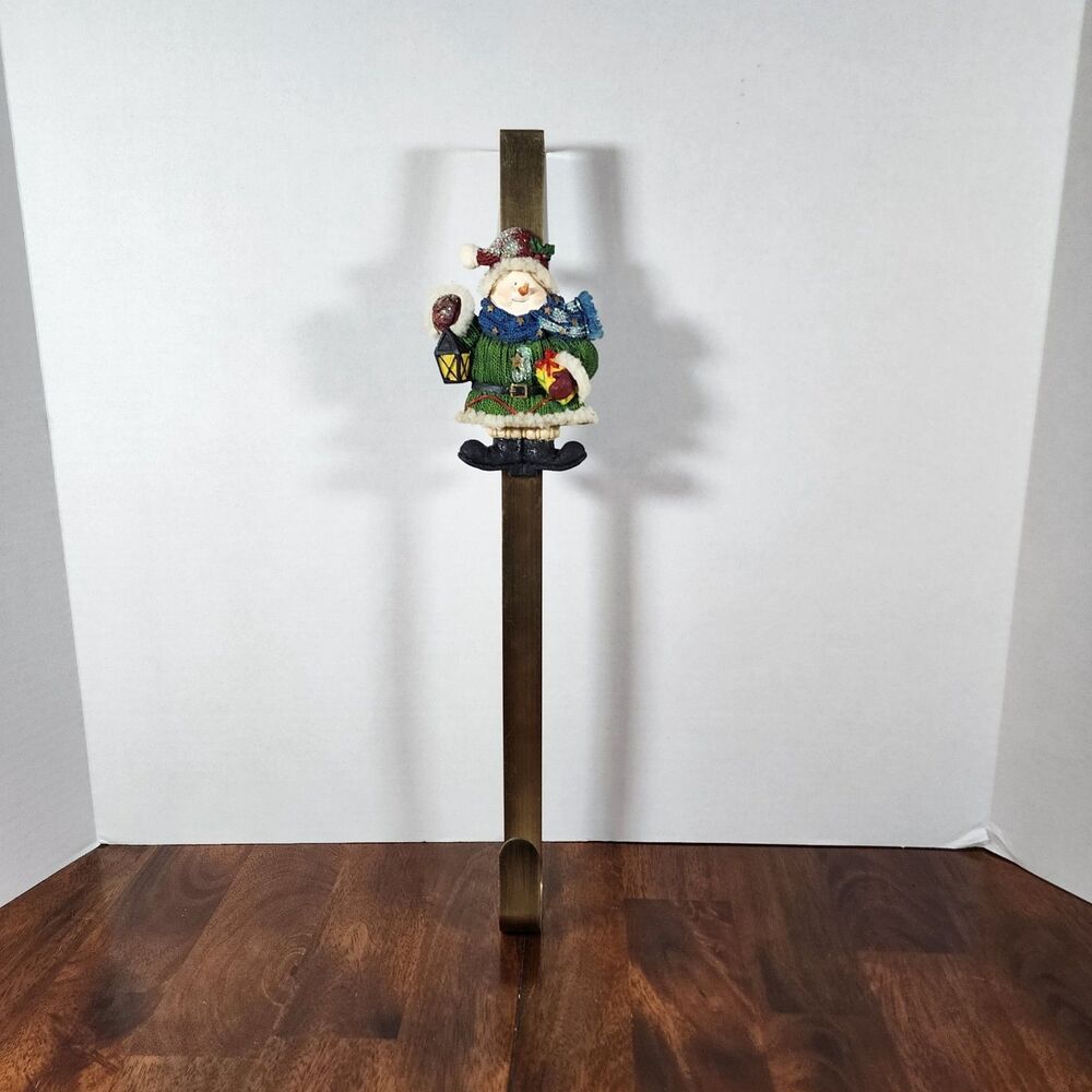 Christmas Wreath Hanger with Snowman Figure on Top